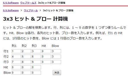 3x3 ヒット ブロー計算機を公開しました ミルノのブログ